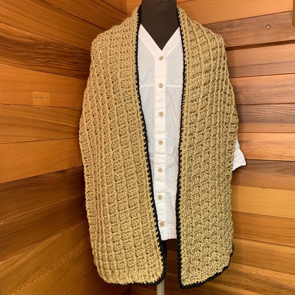 Handcrafted Textured Waffle Scarf Cowl Neck Warmer - Picture 3 of 8